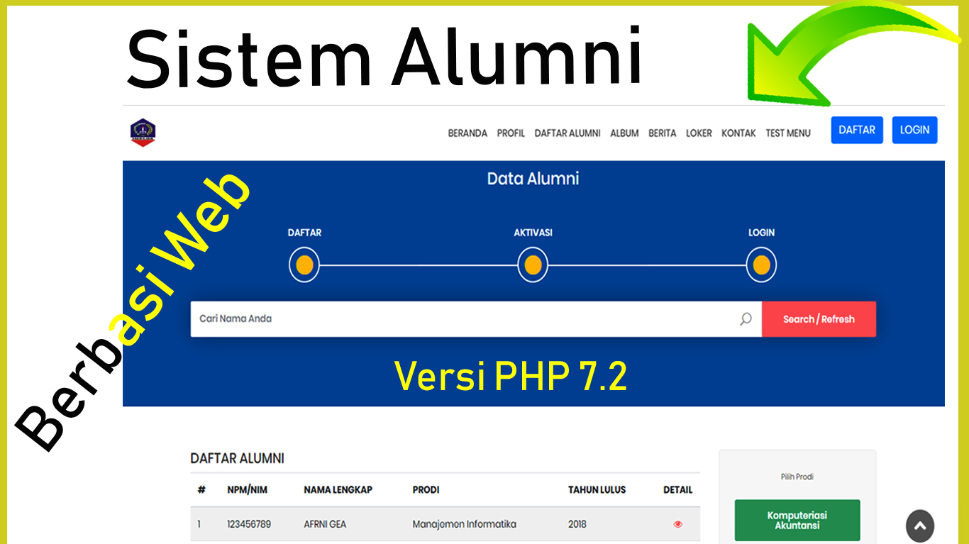 Sistem Informasi Alumni Menggunakan Framework Laravel